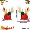Presilha de Cabelo Dourada com Galhos de Rena e Sino para Crianças e Meninas, Suprimentos de Decoração para Festas de Fim de Ano, Presilha Bico de Pato de Chapéu de Natal