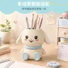 Lindo Portalápices de Conejo de Orejas Caídas, Organizador de Escritorio Multifuncional, Gran Capacidad, Papelería para Estudiantes, Artículo Decorativo, Regalo para Niños, Diseño Creativo