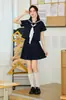 Uniforme JK Autêntico - Conjunto Completo de Saia Plissada e Uniforme de Marinheiro no Estilo Academia Naval para Primavera e Outono Azul Índigo Completo Sanben