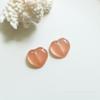 Melocotón Melocotón Naranja Rosa Melocotón Fart Corazón de Melocotón Accesorios de Resina con Forma de Parche para Pendientes Hechos a Mano DIY Material para Tocado Venta al por Mayor