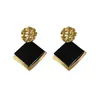 Pendientes Cuadrados Geométricos Diseño de Nicho Pendientes Negros Retro 2024 Nuevos Modernos Lujo Accesible Pendientes de Gama Alta
