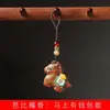 Madeira de Jujuba Fulminada Pingente de Corrente de Celular DIY Chaveiro Pingente de Bolsa Estilo Retro Chinês Atacado do Fabricante