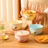 Tigela de Arroz Colaboração Snoopy Louça, Tigela de Mingau, Tigela de Macarrão Desenho Animado, Tigela de Café da Manhã, Tigela de Cerâmica, Tigela Simples Doméstica para Macarrão Instantâneo