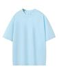 Camiseta de Manga Corta para Hombre de Algodón Puro de Doble Hilo de Peso Pesado 280g, Corte Holgado, Hombro Caído, Cuello Redondo, Camisa Cultural Casual de Color Sólido