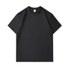 Camiseta Unissex de Algodão Penteado, Peso Pesado, Grossa, Não Transparente, Caimento Solto, Alta Qualidade, Cor Sólida, Ombros Caídos, Manga Curta, Gola Redonda, Versátil