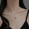 Collar minimalista de perlas bañado en plata 925 para mujer, nueva cadena para la clavícula con diseño de nicho de Instagram, elegante y versátil para mujer