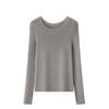 [Hengjia Det] Otoño e Invierno 2025 Lavable a Máquina Suéter de Lana Fina de 18 Agujas Cuello Redondo Isla Suave y Ceroso Top Interior