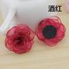 Flor quemada de 5 cm rizado accesorios para el cabello DIY tocado material de flor hilo rizado horneado Camelia mitad
