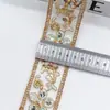 Encaje de Malla Bordado con Lentejuelas y Perlas Estilo Étnico de 4.5CM de Ancho Material Decorativo Hecho a Mano para Ropa DIY Collar Hanfu
