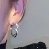 Pendientes de Zirconia con Forma de Serpiente Sencillos Estilo Coreano para Mujer, Pendientes Grandes, Pendientes de Diamante Completo de Gama Alta, Pendientes Exquisitos