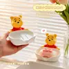 Caja de jabón de Winnie the Pooh para baño, instalación sin taladro, soporte de jabón para el hogar, diseño de dibujos animados, drenaje de agua, sin acumulación de agua, estante de almacenamiento