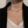 Collar de Aliento de Bebé con Textura de Cobre Correa para el Cuello Nicho Collar Femenino Simple Popular Elegante Gargantilla Cadena para Clavícula Cadena para el Cuello de Moda