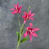 Lírios artificiais para decoração de casa e hotel, flores de seda para arranjos de casamento, arranjos florais, decoração floral artificial transfronteiriça atacado