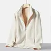 Chaqueta de Polar Transfronteriza 2024 con Polar Extra y Nueva Chaqueta Polar Polar Gruesa y Cálida para Parejas, Cuello Alto Cálido Versátil Negro