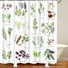 Nueva Serie de Flores y Plantas Impresión Digital Poliéster Impermeable y Resistente al Moho Cortina de Ducha Ojales de Cobre Puro Venta Directa de Fábrica Impermeable y Resistente al Moho