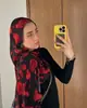 Serie de acuarela de Amazon transfronteriza Chal de poliéster satinado estilo étnico Bufanda para la cabeza de mujer étnica en stock