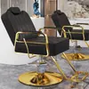 Nuevo Modelo de Silla de Peluquería Reclinable para Corte de Cabello y Afeitado, Asiento Engrosado, Giratoria y de Altura Ajustable, Acero Inoxidable, para Peluquería y Tintes