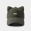 Gorra de Nuevo Estilo con Orejas de Gato, Gorra de Béisbol para Mujer, Bordado Lindo de Letras, Protección Solar, Parasol, Moderna y Versátil