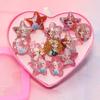 Novo anel infantil de desenho animado para meninas, joias de princesa, cristal, gema, diamante, meninas