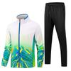 Traje Deportivo Pesca Ocio Primavera y Otoño Exterior Hombres y Mujeres Ocio Artes Marciales Entrenador Manga Larga Cremallera Traje de Entrenamiento Estampado