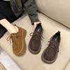 Mocassins com Plataforma e Cadarço para Mulheres, Lançamento Primavera 2025, Sapatos Versáteis Retro que Aumentam a Altura para Pessoas Baixas