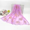 Lenço de Seda Flor de Girassol Dourada Colorido como Pavão, Lenço Promocional, Atacado de Fabricante de Presentes, Proteção Versátil para o Pescoço