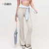 Calça de Yoga Flare de Cintura Alta Slim Fit para Mulheres, Calça de Cintura Alta Modeladora com Efeito Levanta Bumbum de Perna Larga, Calça Fitness Esportiva Levemente Flare com Sensação de Segunda Pele