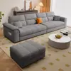 Sofá de Tela de Lino y Algodón Italiano Nuevo Sala de Estar Apartamento Pequeño Tipo Universal Hogar Lujo Ligero Moderno Minimalista Sofá Recto