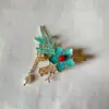 Horquilla Azul Esmaltada Estilo Chino, Accesorio para el Cabello para la Parte Trasera de la Cabeza, Pinza Lateral Estilo Antiguo Hanfu Dinastía Song para Mujeres, Diseño de Adorno Lateral para Cabello Corto