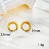 Brincos de Argola Estilo Luxo Acessível Francês, Brincos Estrelados, Titânio Geométrico Personalizado Ondas de Água Aço Inoxidável Não Desbota Brincos Redondos