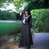 Uniforme de Marinero Negro de Manga Larga Estilo Japonés con Falda Larga Uniforme Jk Estilo Universitario Conjunto Básico de Uniforme Escolar