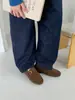 Mocassins slip-on de couro genuíno estilo coreano BEILIXUAN para mulheres, novo modelo outono 2026, estilosos e versáteis para o trabalho