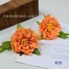 Pintura al Óleo Simulada Peonía Pequeño Hanfu Adorno de Tocados Flor de Peonía Boda Novia Abanico Redondo Flor de Peonía Venta al por Mayor