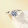 Anillo de Seis Garras con Diamante de Imitación Súper Vendido en Vivo en Tiktok y Kuaishou para Mujeres, Anillos de Pareja, Anillos de Boda Abiertos, Joyería Ajustable