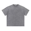 Camiseta Básica Texturizada Lavada de Manga Curta 240g para Casais Masculino e Feminino Algodão Retrô Americano Gola Redonda Manga Curta Q