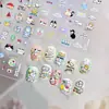 Adesivos de Arte para Unhas em Relevo Tomoni, Adesivos Populares de Estilo Simples para Unhas de Crianças, Decorações de Arte para Unhas com Desenho de Linha
