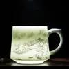 Taza de Té de Porcelana Blanca para Uso en Oficina, Separación de Té y Agua, Uso Personal con Filtro, Taza de Cerámica para Ceremonia del Té, Taza para Beber Té