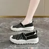 Zapatos de malla transpirables de verano para mujer, zapatos casuales sin cordones, zapatos de pescador con suela gruesa que aumentan la altura, zapatos ligeros para madres
