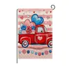 Bandera de Jardín para el Día de San Valentín Personalizada al por Mayor Decorativa para Exteriores y Patios Bandera Impresa con Patrón de Corazón Bandera de Jardín