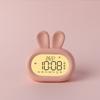Reloj Despertador Creativo de Conejo Medio Luz Nocturna Estudiante Mesita de Noche Electrónico Dibujos Animados Niños Doble Propósito Luz Nocturna para Regalo Año del Conejo