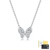Colar Borboleta de Moissanita Corte Marquesa em Prata Esterlina S925 Feminino Clássico Moda Luxo Leve Corrente Clavícula Atacado de Fábrica