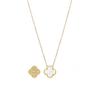Collar de acero de titanio con flor de cuatro hojas y cristales incrustados de diamantes de estilo coreano para mujer, cadena de clavícula, diseño de estilo similar, nueva moda 2023.