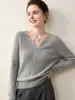 Suéter de Cashmere Feminino Gola Redonda Pulôver Tricô Simples Temperamento Emagrecedor Costurado Gola Recortada Estilo Grosso Versátil Slim Fit