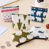 Monedero de Tela al Por Mayor de Dibujos Animados Mini Lindo Lienzo Bolsa Cuadrada Pequeña Bolsa para Monedas de Estudiante Monedero Pequeño Retro con Cremallera