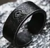 Guerrero de Acero Moda Japonesa y Coreana Anillo Giratorio Simple Venta al por Mayor Letra Vikinga Anillo de Acero de Titanio para Hombres Joyería de Mano