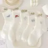 Calcetines de Otoño Dulces de Dibujos Animados de Media Pantorrilla Delgados Huecos Lindos Versátiles Calcetines de Aire Acondicionado para Mujer Calcetines para Deportes al Aire Libre