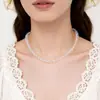Exquisito Collar de Cristal Transparente con Cuentas Estilo Coreano Inspirado en Ins, Cadena Magnética Versátil Elegante de Nicho para Clavícula, Accesorio