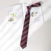 Corbata de Rayas Marrón Café Estilo Retro para Mujer Verde Hecho a Mano Combinación Universal Accesorios para Camisa Casual Estilo Universitario Japonés para Hombre