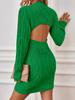 Comercio exterior transfronterizo Europa y América Amazon fuente fabricantes vestido de punto para mujer con torsión espalda descubierta manga larga cuello redondo primavera y otoño