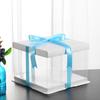 Caja transparente tres en uno para pastel de cumpleaños 4 6 8 10 12 14 16 pulgadas altura doble capa fábrica mayoreo